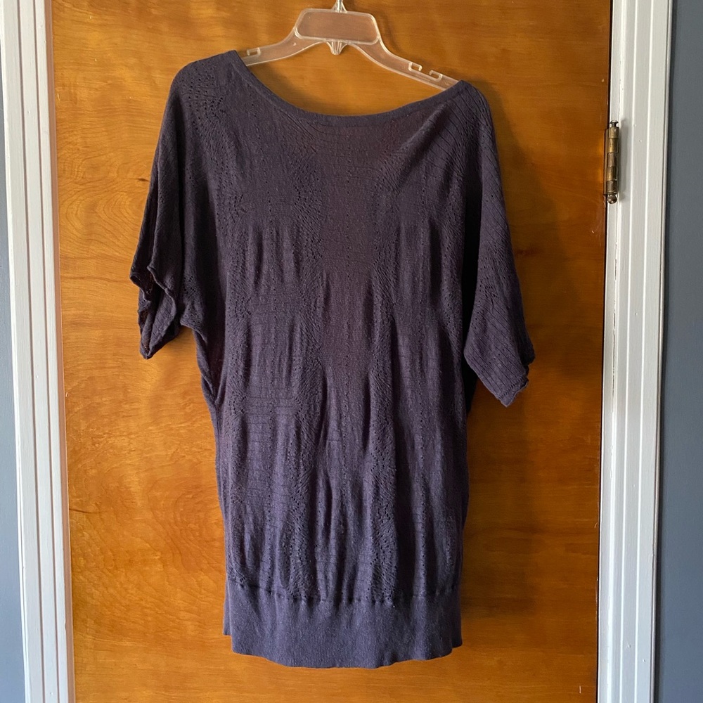 Anthropologie Purple Sweater with open back